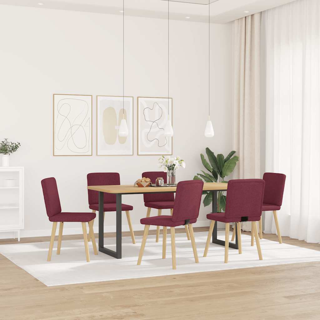 Sedie Da Pranzo 6 Pz Rosso Vino In Tessuto