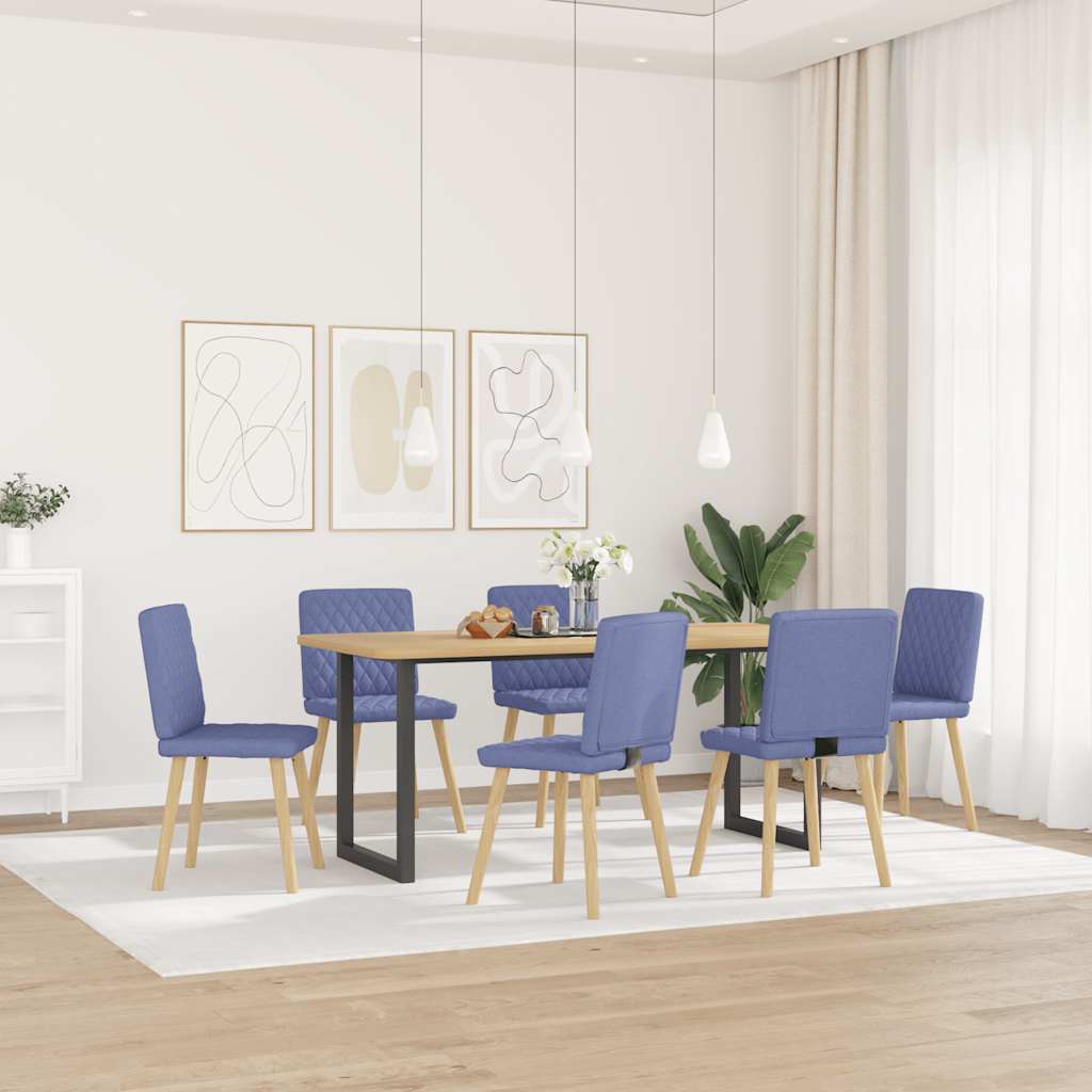 Sedie Da Pranzo 6 Pz Blu Jeans In Tessuto