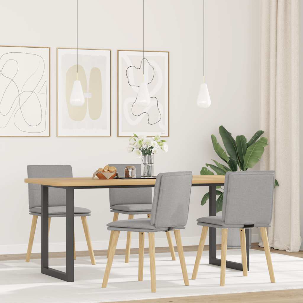 Sedie Da Pranzo 4 Pz Grigio Nuvola In Tessuto