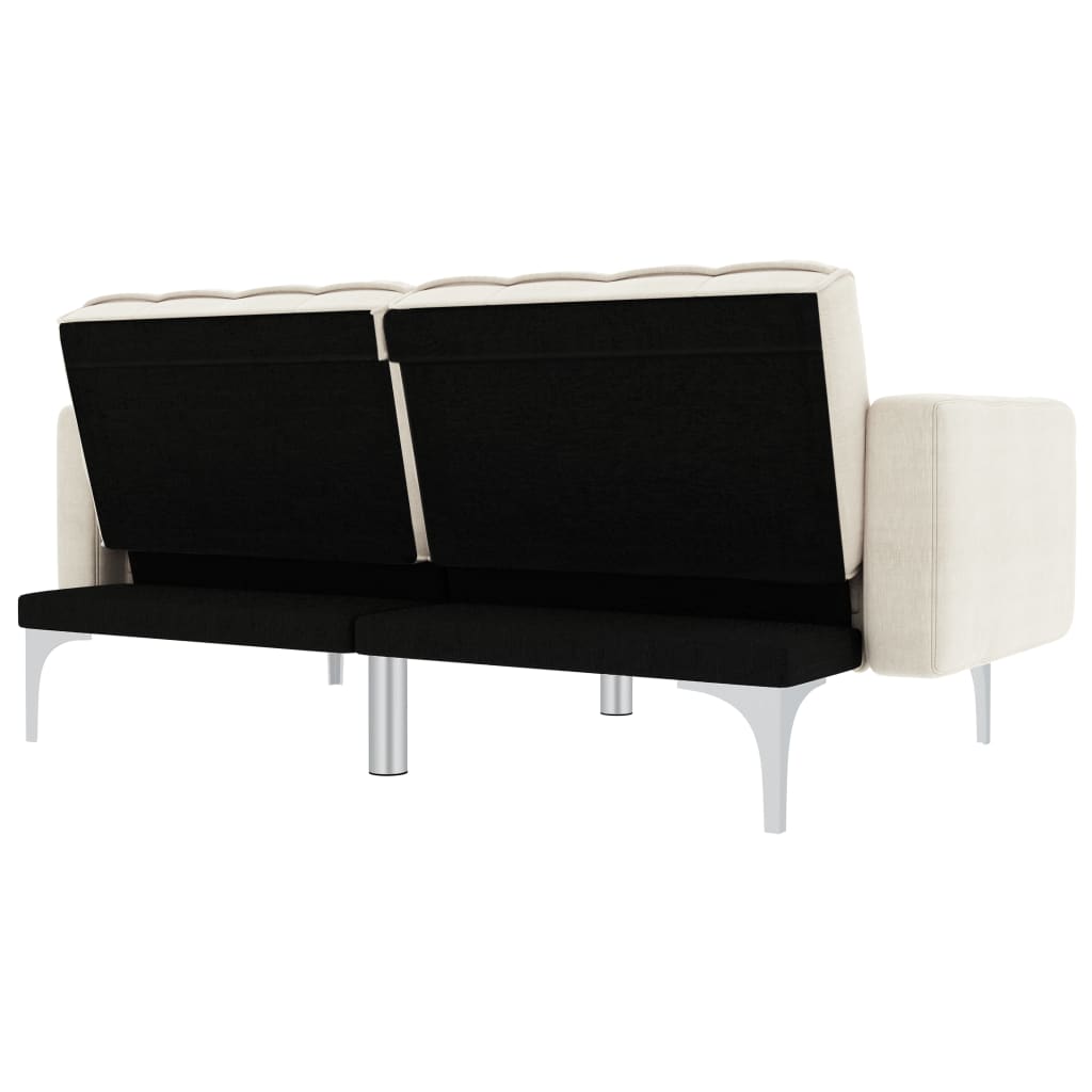 Divano Letto Crema In Tessuto - Image 4