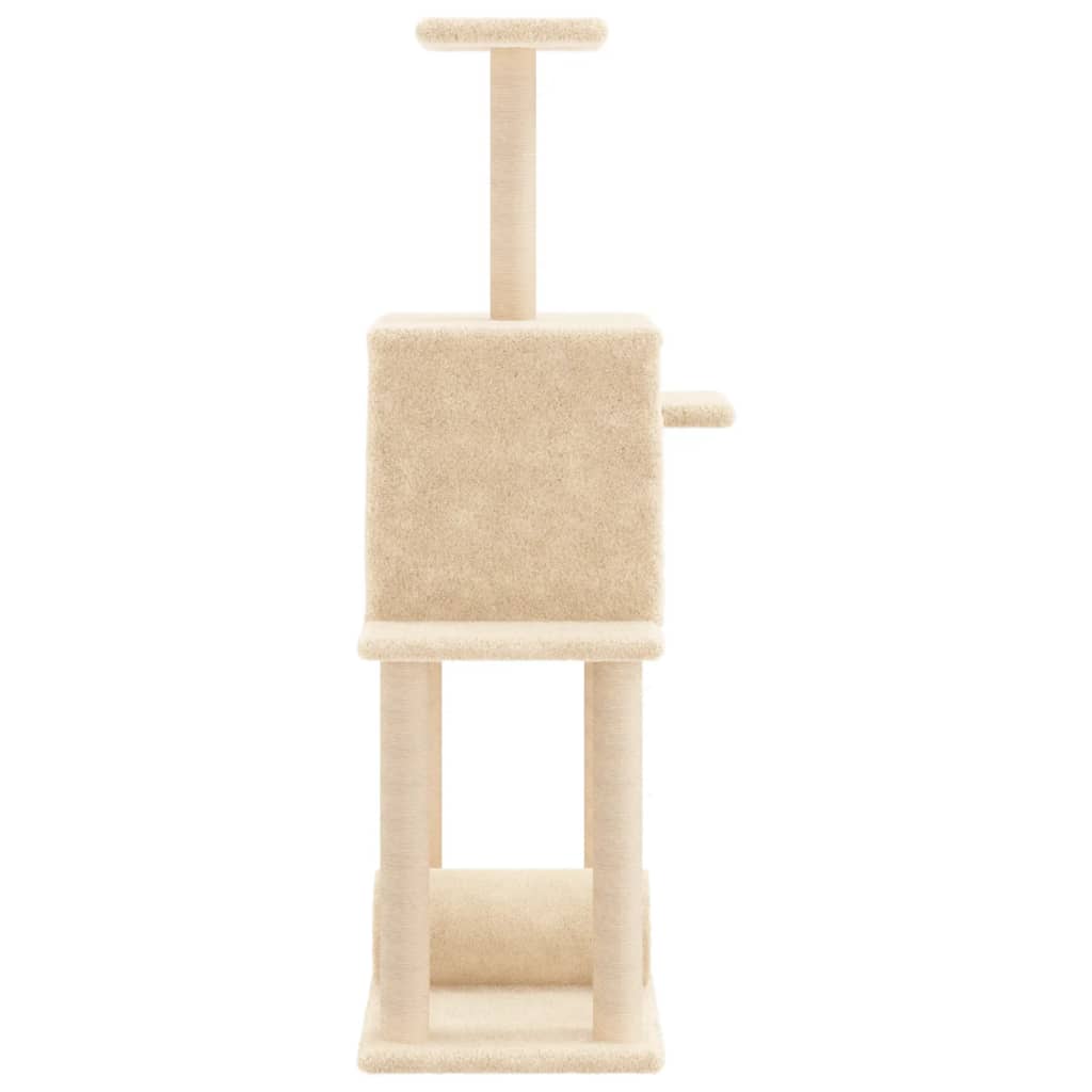 Albero Per Gatti Con Tiragraffi In Sisal Crema 122 cm - Image 5