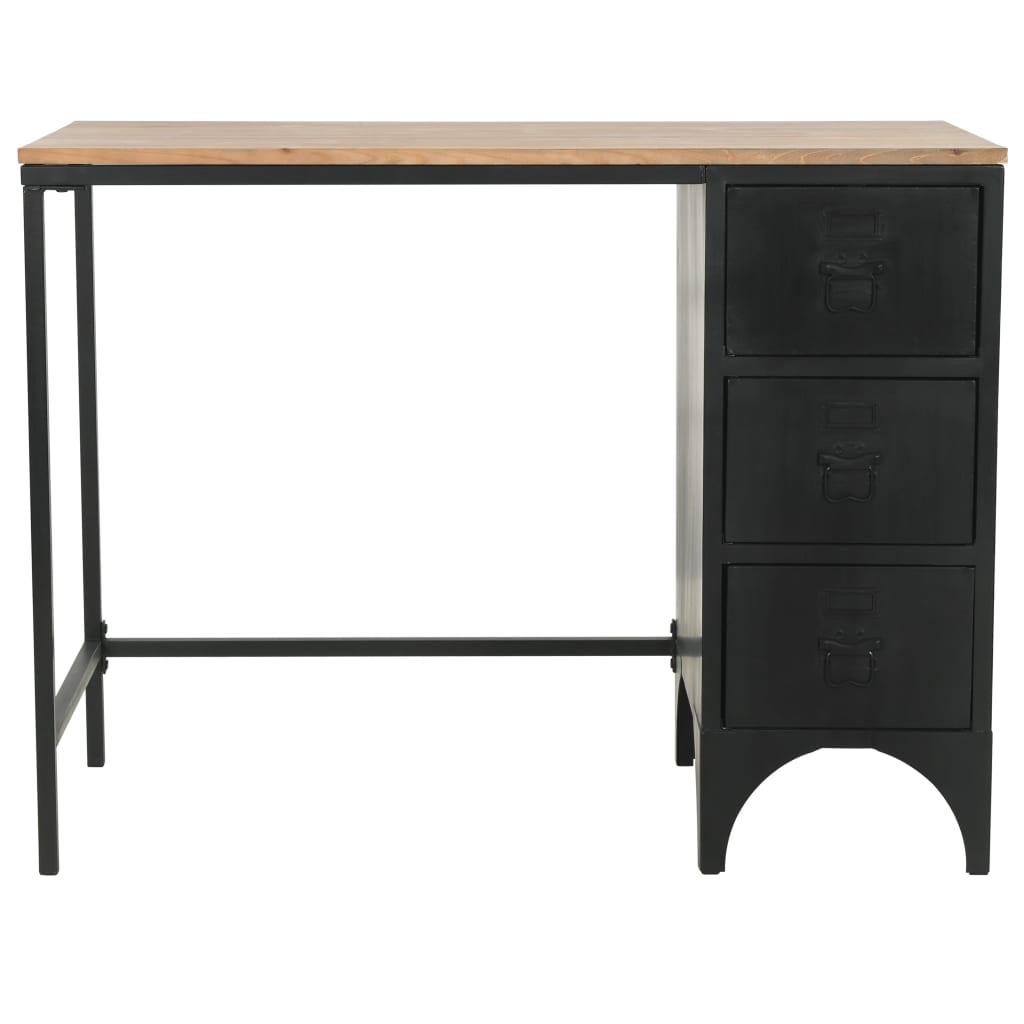 Scrivania Base Singola Legno Di Abete E Acciaio 100x50x76 cm