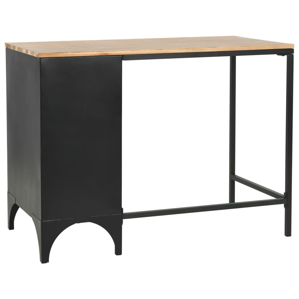 Scrivania Base Singola Legno Di Abete E Acciaio 100x50x76 cm - Image 6