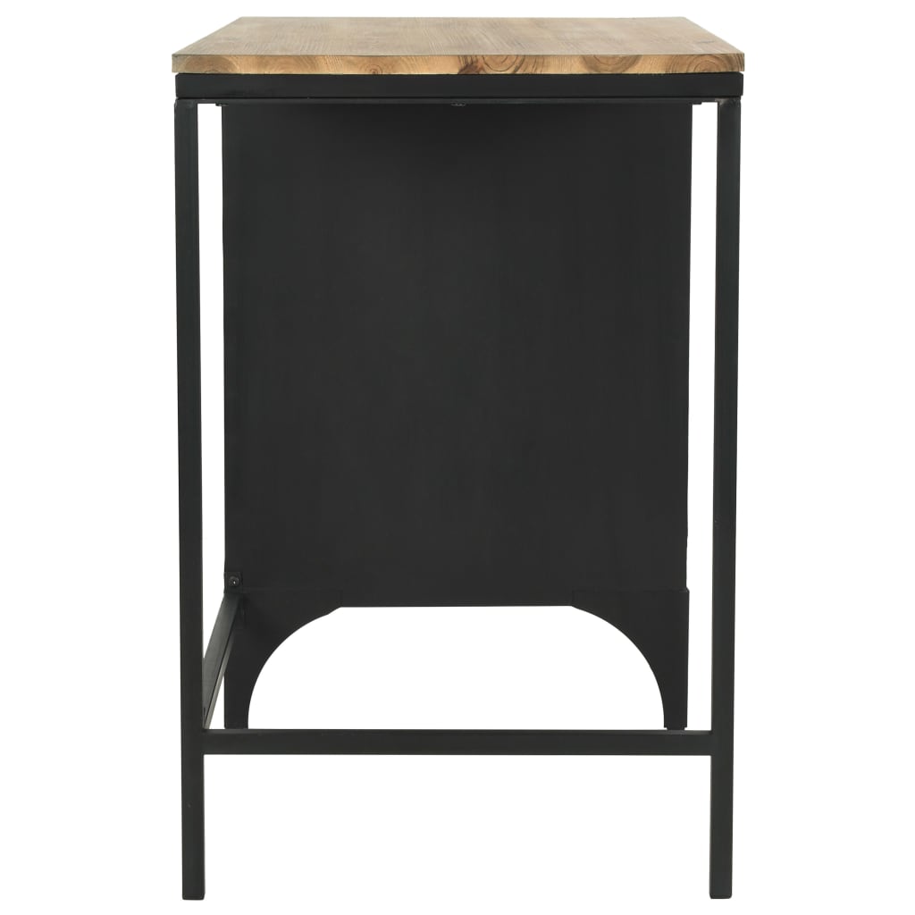 Scrivania Base Singola Legno Di Abete E Acciaio 100x50x76 cm - Image 5
