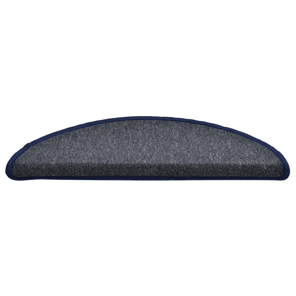 Tappetini Per Scale 15 Pz 56x17x3 Cm Grigio Scuro E Blu Semicircolari - Image 5