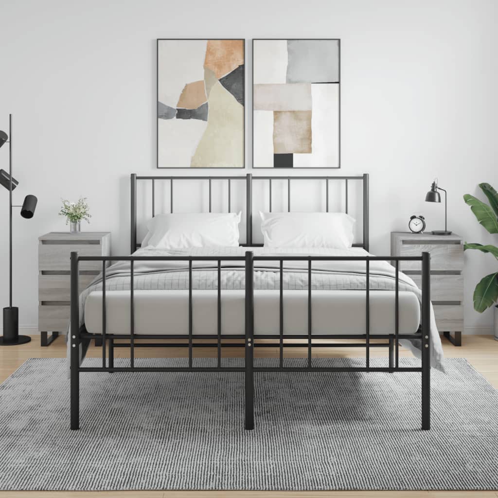 Comodini 2pz Grigio Sonoma 40x35x69 Cm In Legno Multistrato