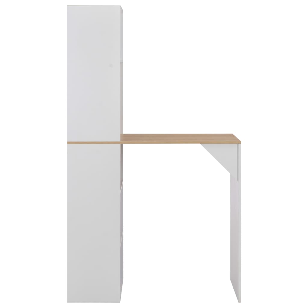 Tavolo Da Bar Con Mobiletto Bianco 115x59x200 cm