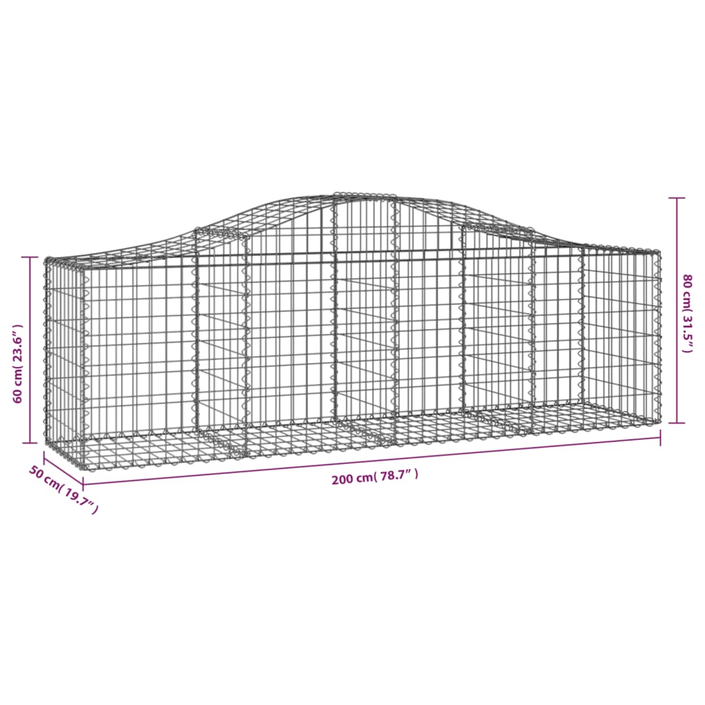 Cesti Gabbioni Ad Arco 40 Pz 200x50x60/80 Cm Ferro Zincato - Image 6