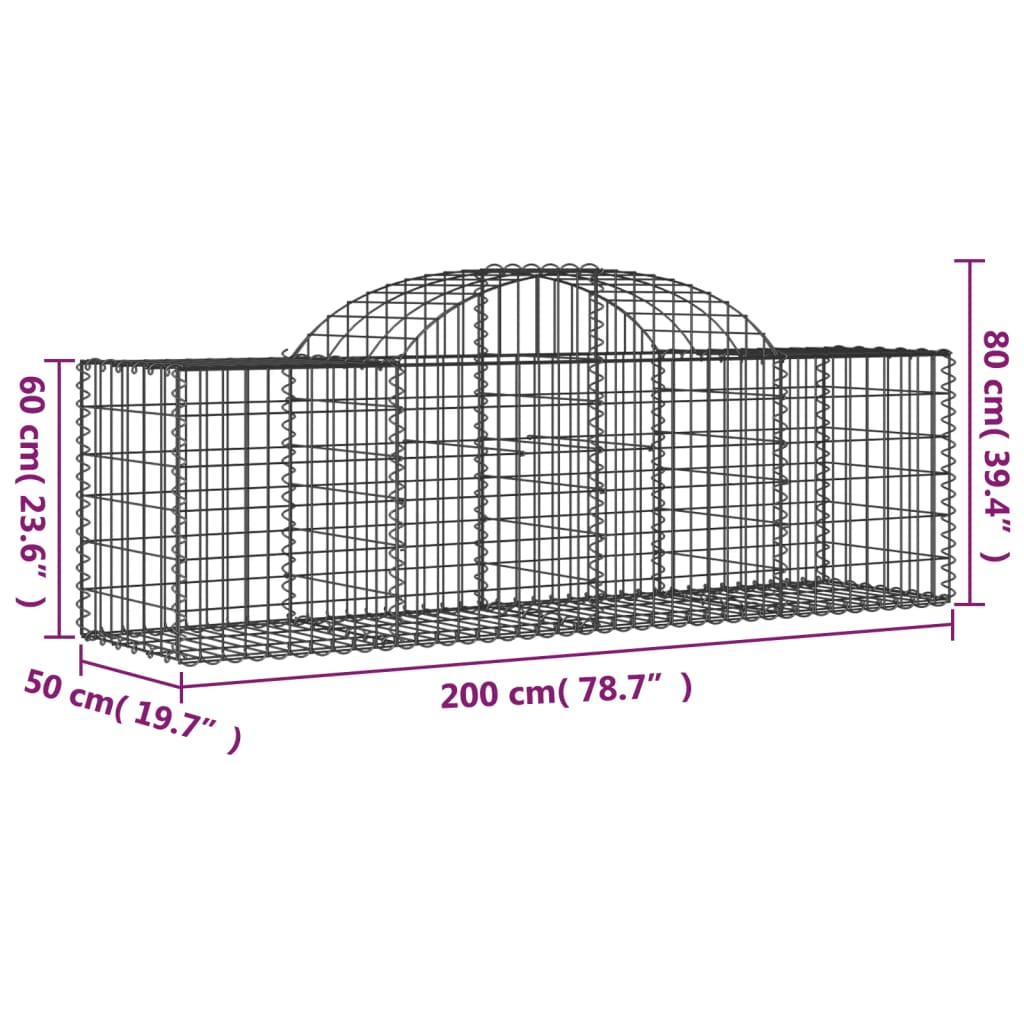 Cesti Gabbioni Ad Arco 40 Pz 200x50x60/80 Cm Ferro Zincato - Image 6