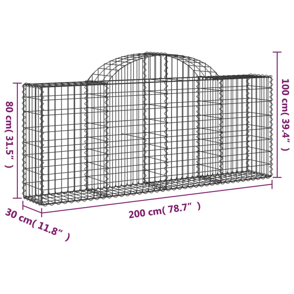 Cesti Gabbioni Ad Arco 40 Pz 200x30x80/100 Cm Ferro Zincato - Image 6