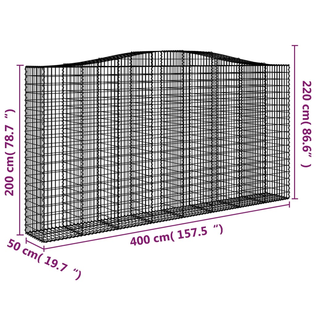 Cesti Gabbioni Ad Arco 4 Pz 400x50x200/220 Cm Ferro Zincato - Image 6