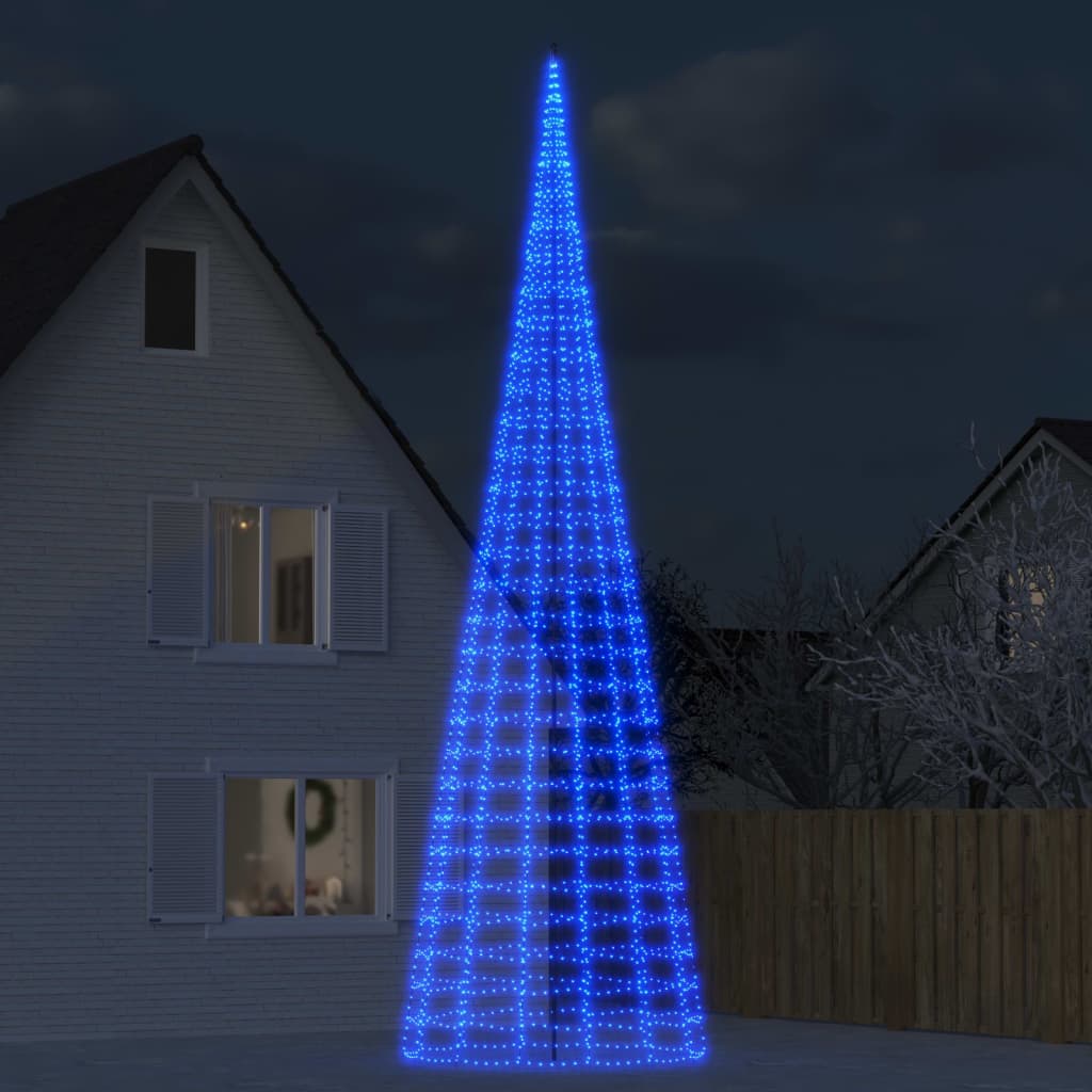 Albero Di Natale A Led Su Pennone 3000 Led Blu 800 cm