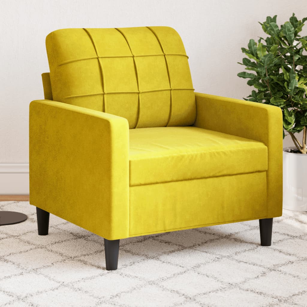 Poltrona Giallo 60 Cm Velluto