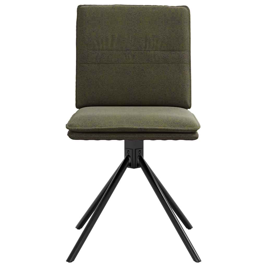Sedia Da Pranzo Verde Militare In Similpelle Scamosciata - Image 4