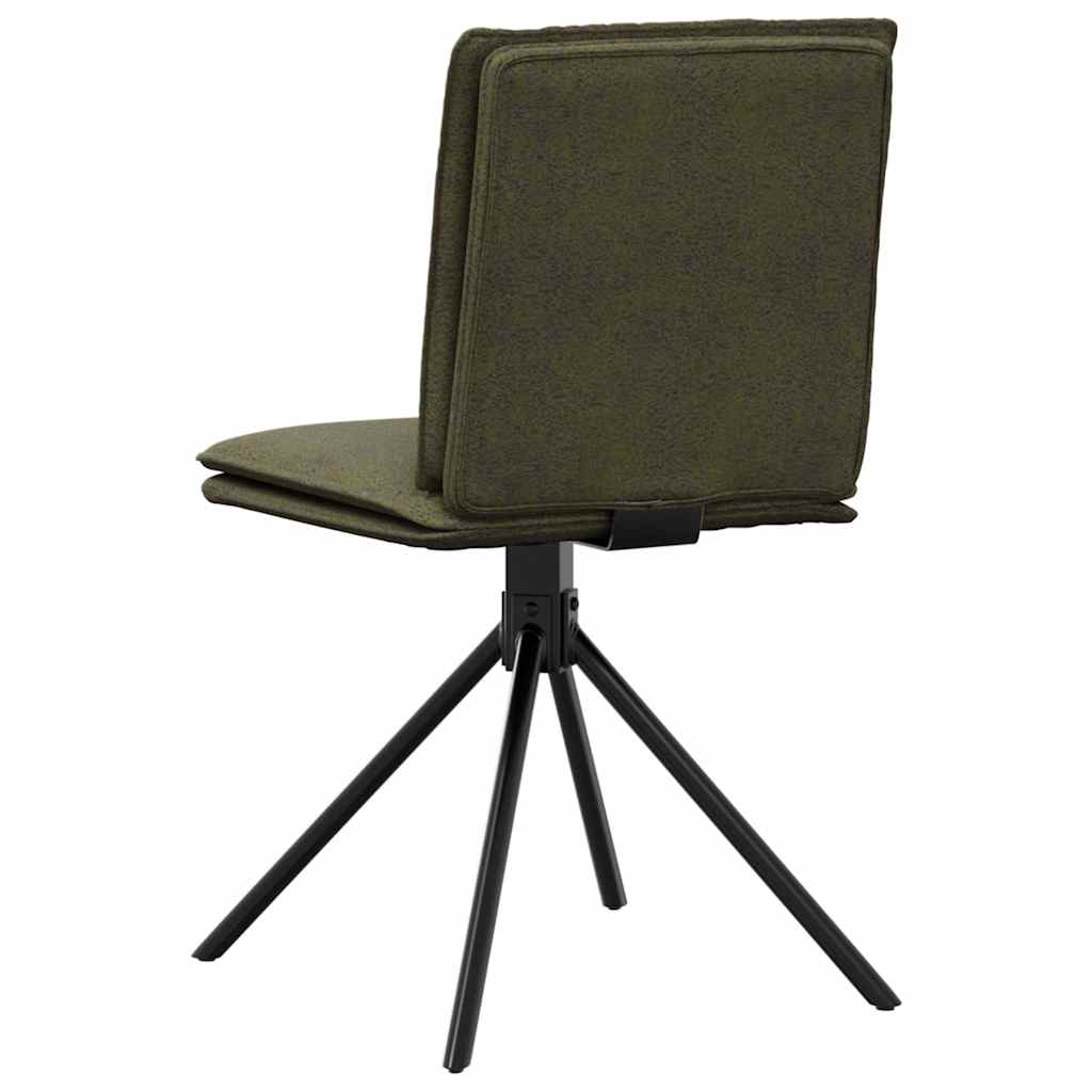Sedia Da Pranzo Verde Militare In Similpelle Scamosciata - Image 6