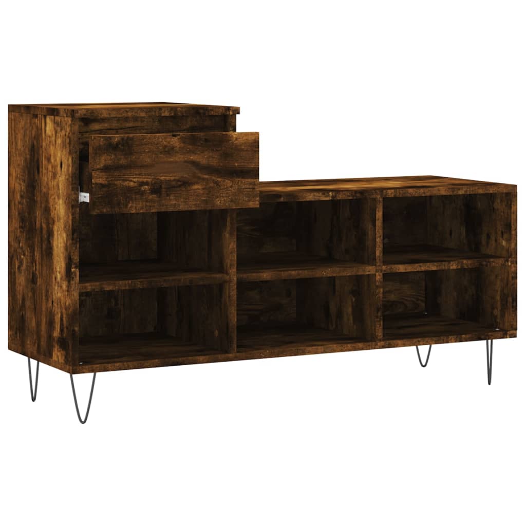 Scarpiera Rovere Fumo 102x36x60 Cm In Legno Multistrato - Image 6