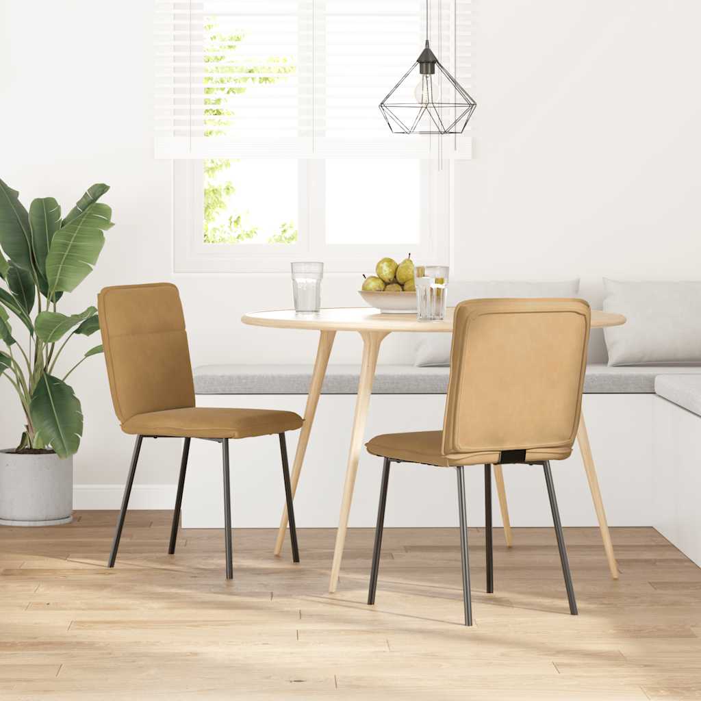 Sedie Da Pranzo 2 Pz Marroni In Velluto