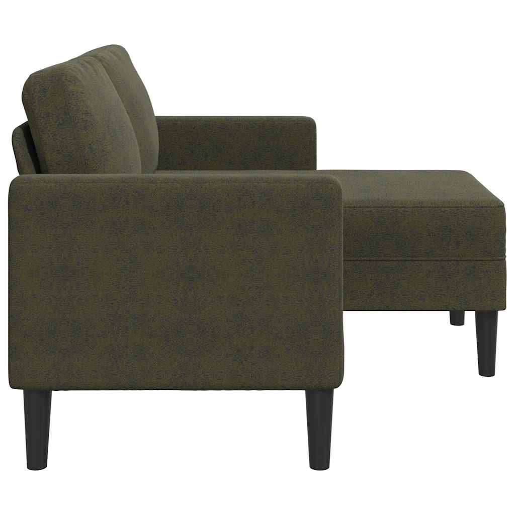 Divano 2 Posti Con Chaise A L Verde Militare 125 Cm Similpelle - Image 4