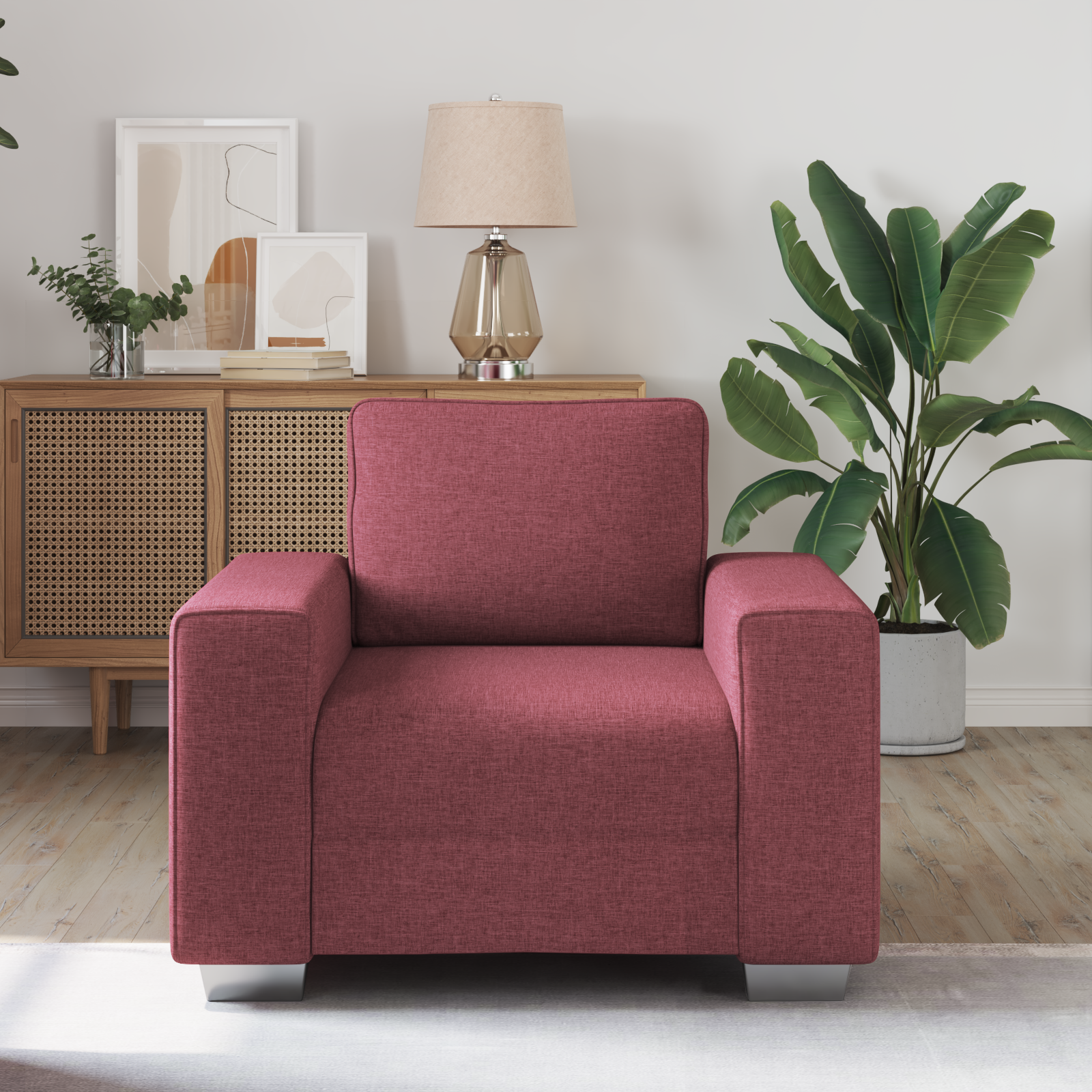 Divano Rosso Vino 100 X 77 X 82 Cm Tessuto - Image 3