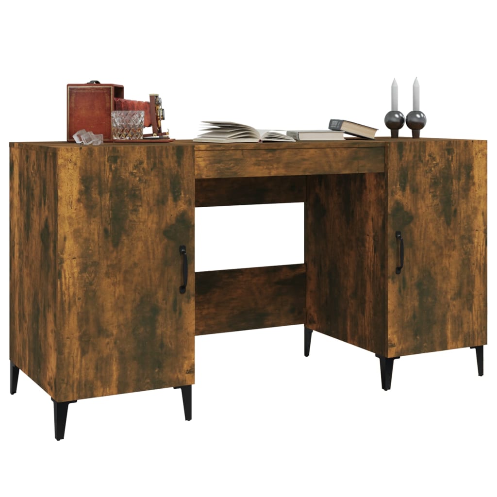 Scrivania Rovere Fumo 140x50x75 Cm In Legno Multistrato - Image 4