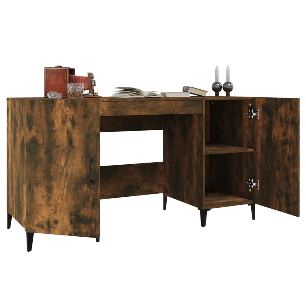 Scrivania Rovere Fumo 140x50x75 Cm In Legno Multistrato - Image 5
