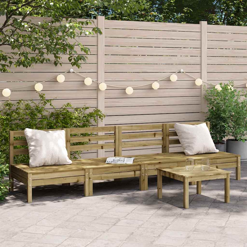 Divani Senza Braccioli Da Giardino 4pz Legno Di Pino Impregnato