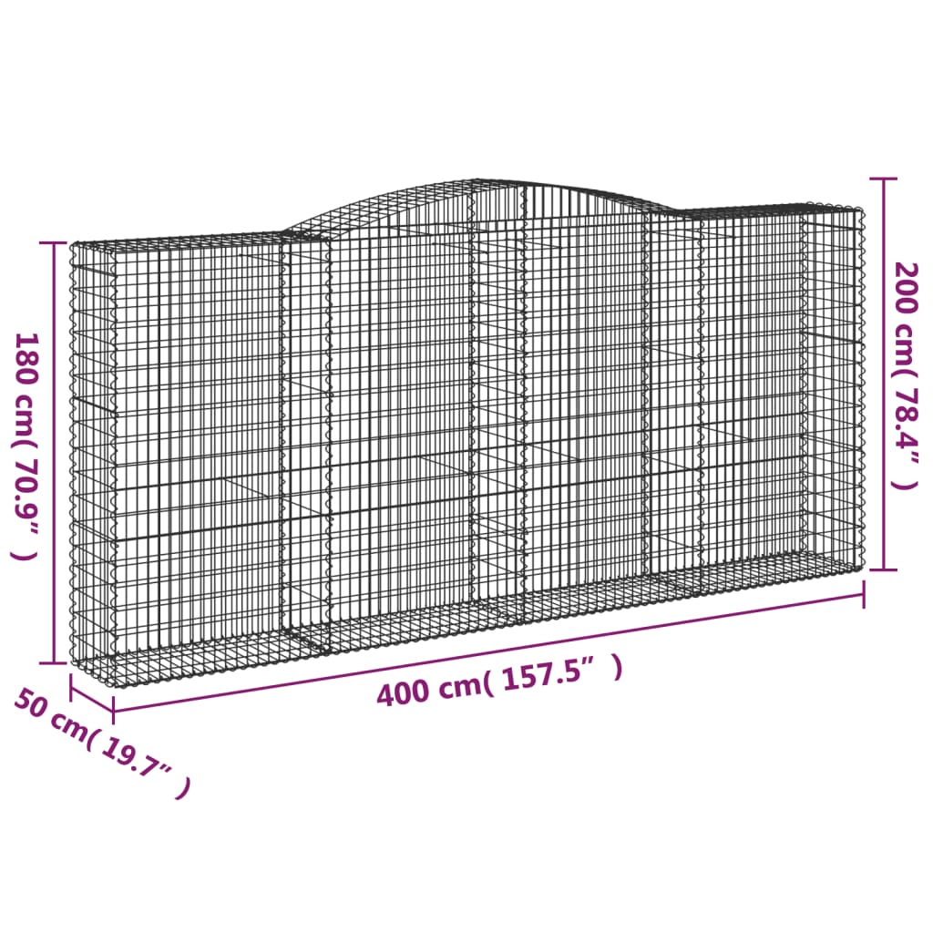 Cesti Gabbioni Ad Arco 4 Pz 400x50x180/200 Cm Ferro Zincato - Image 6