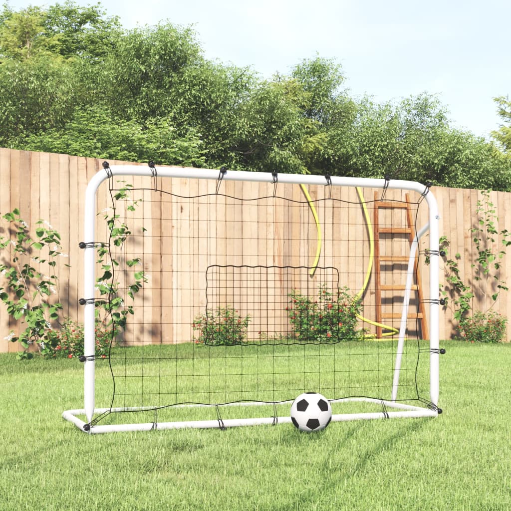 Rete Rimbalzante Calcio Bianca E Nera 184x61x123cm Acciaio E pe