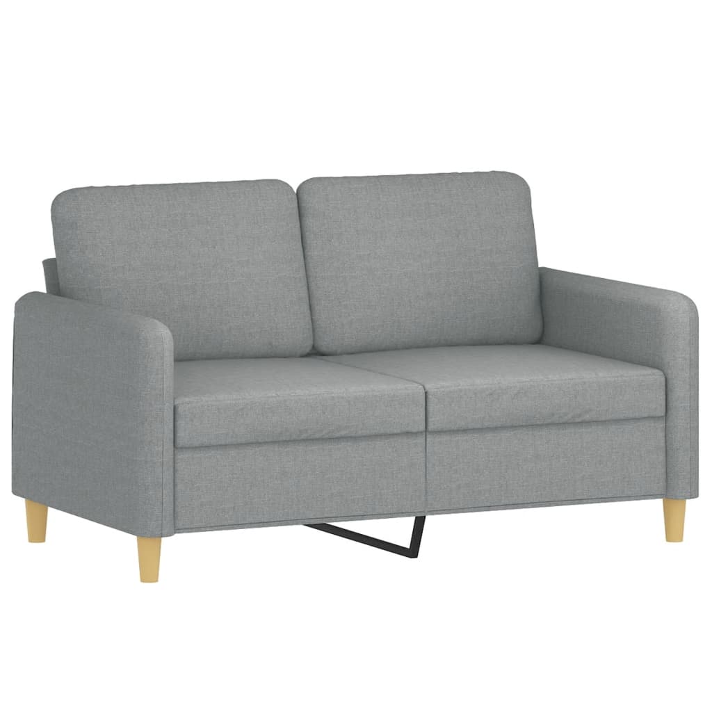 Set Di Divani 3 Pz Con Cuscini Grigio Chiaro In Tessuto - Image 4
