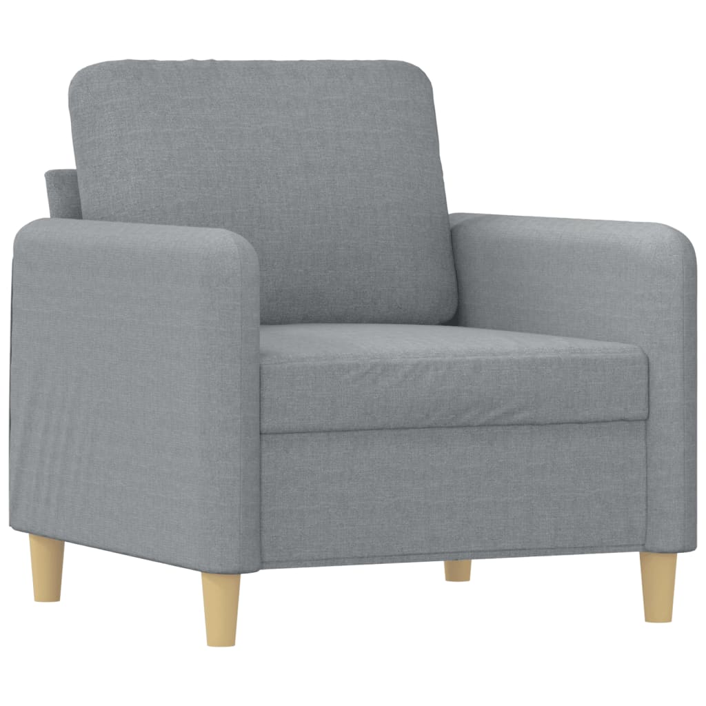 Set Di Divani 3 Pz Con Cuscini Grigio Chiaro In Tessuto - Image 3