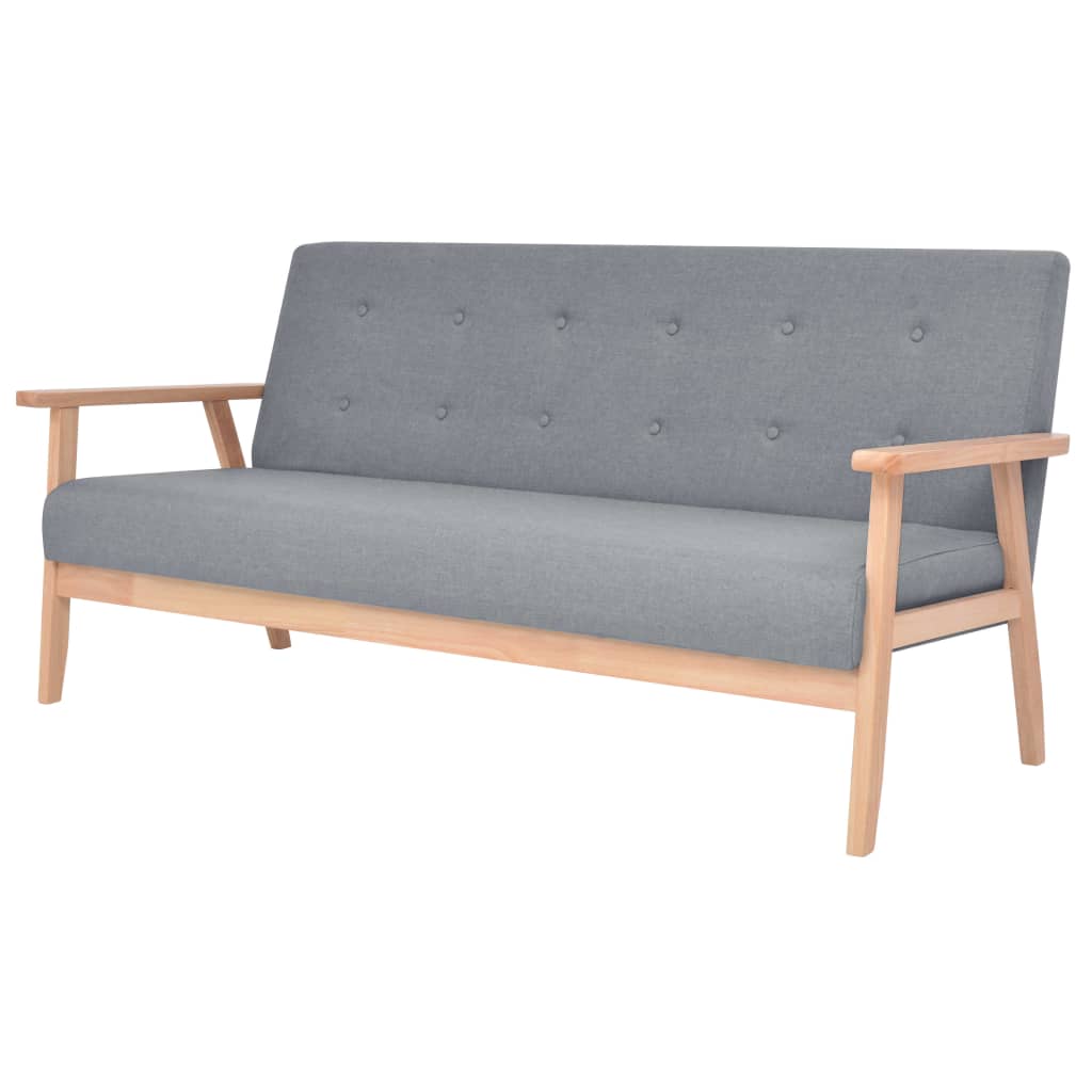 Set Di Divani 2 Pz In Tessuto Grigio Chiaro