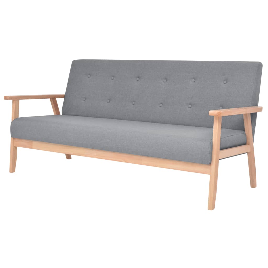 Set Di Divani 2 Pz In Tessuto Grigio Chiaro
