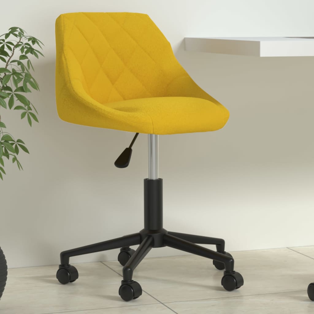 Sedia Da Ufficio Girevole Giallo Senape In Tessuto
