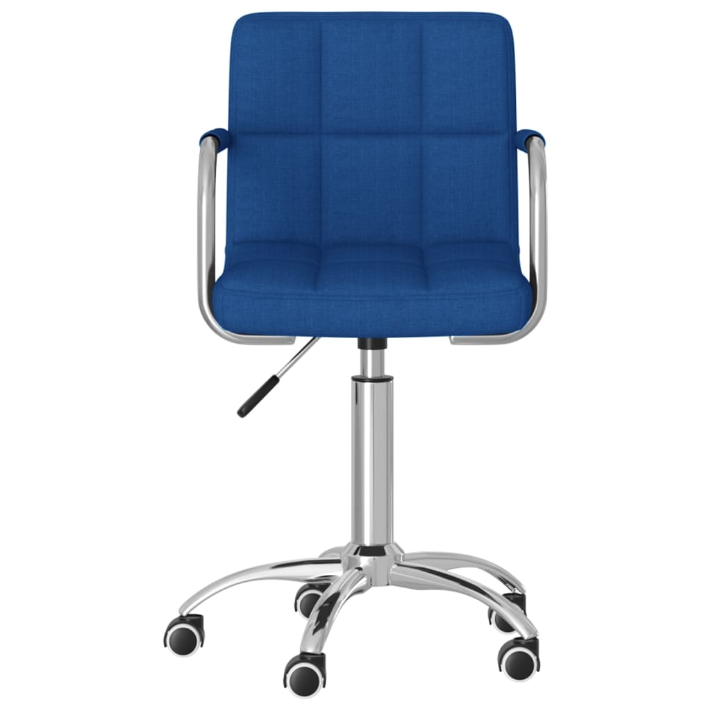 Sedia Da Pranzo Girevole Blu In Tessuto