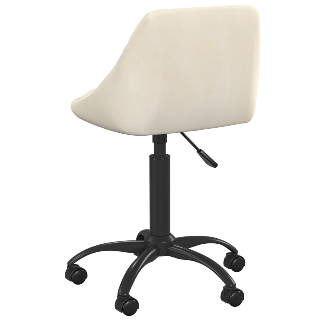 Sedia Da Ufficio Crema In Velluto - Image 4