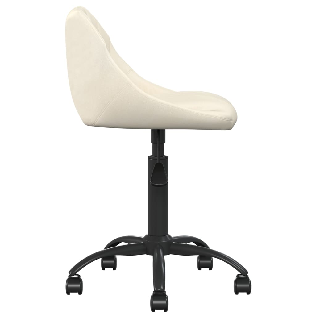 Sedia Da Ufficio Crema In Velluto - Image 3