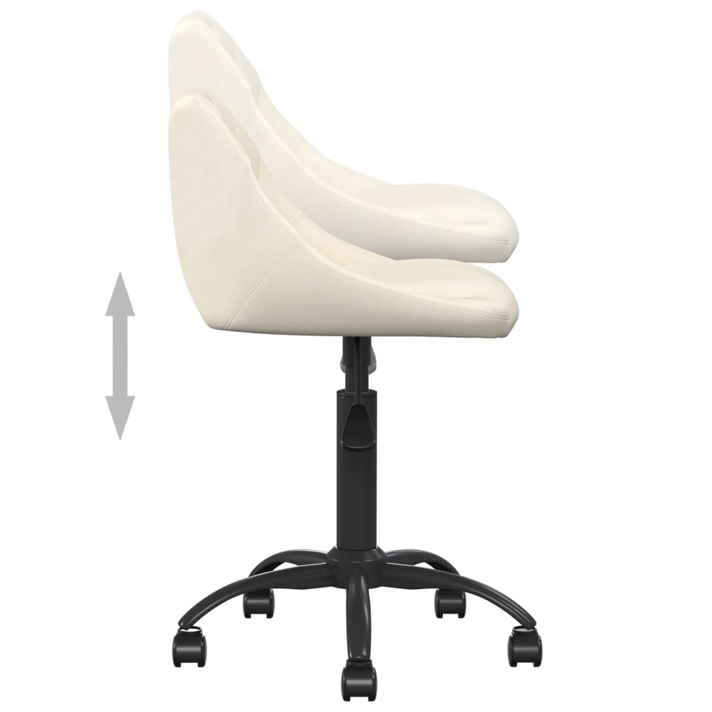 Sedia Da Ufficio Crema In Velluto - Image 5