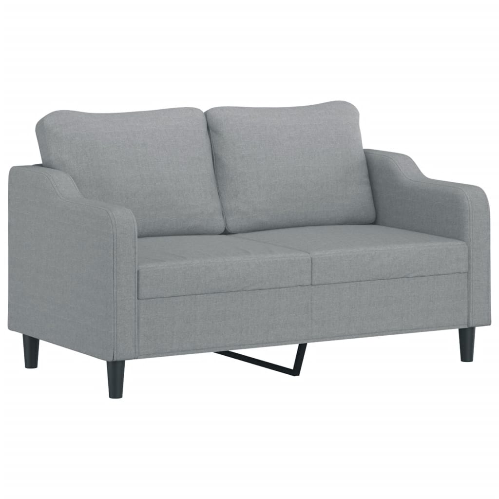 Set Di Divani 3 Pz Con Cuscini Grigio Chiaro In Tessuto - Image 4