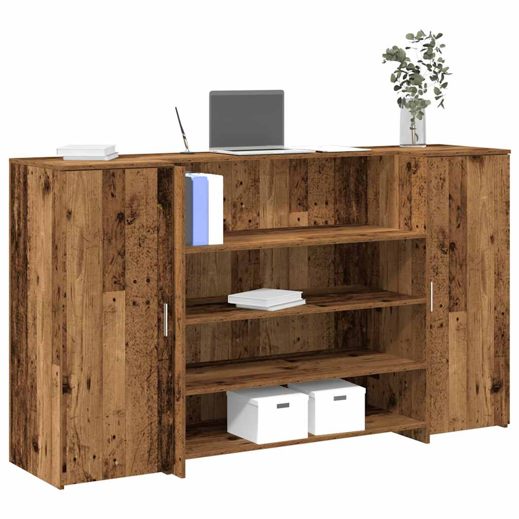 Banco Reception Legno Antico 180x50x103,5 Cm Legno Multistrato