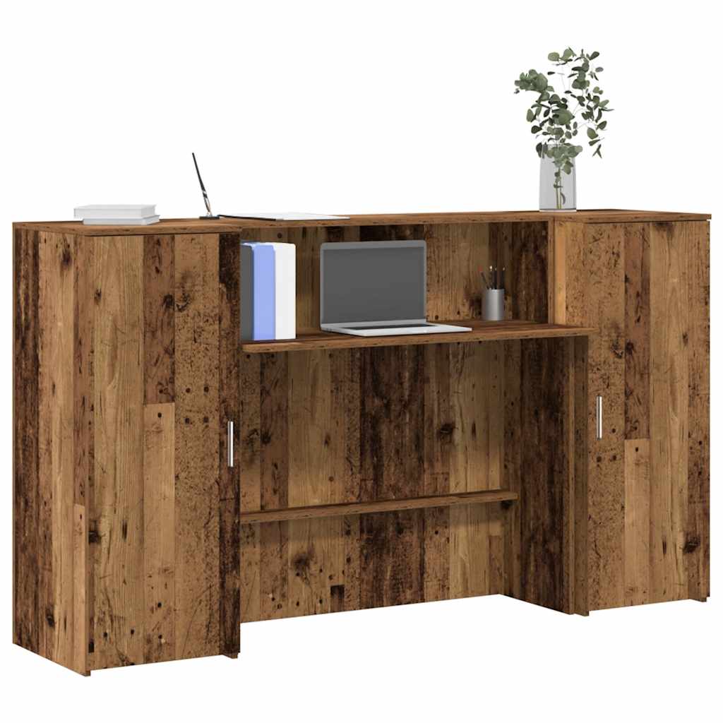 Banco Reception Legno Antico 180x50x103,5 Cm Legno Multistrato