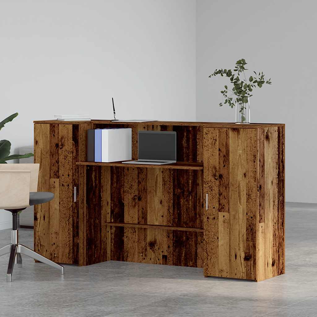 Banco Reception Legno Antico 180x50x103,5 Cm Legno Multistrato - Image 3