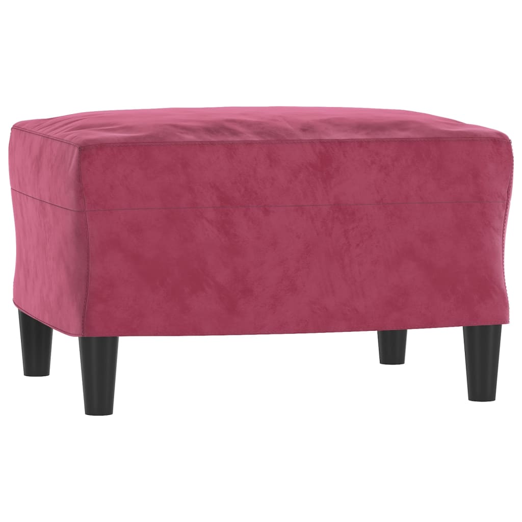 Poltrona Con Poggiapiedi Rosso Vino 60 Cm In Velluto - Image 5