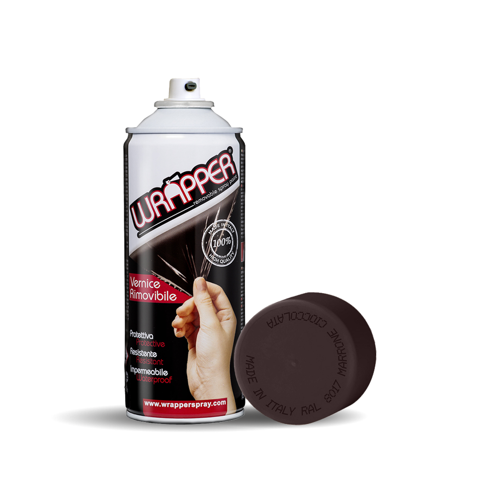 Wrapper, Pellicola Spray Rimovibile, 400 Ml - Marrone Cioccolata - Ral 8017