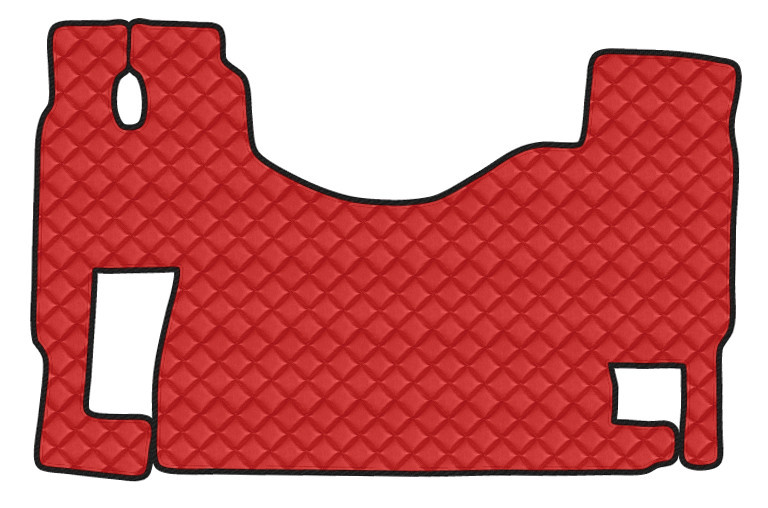 Tappeto Unico In Skeentex - Rosso - Compatibile Per Mercedes Actros Mp2 (04/03>12/08) No Tunnel, Sedile Fisso - Mercedes Actros Mp3 (06/08>12/13) no