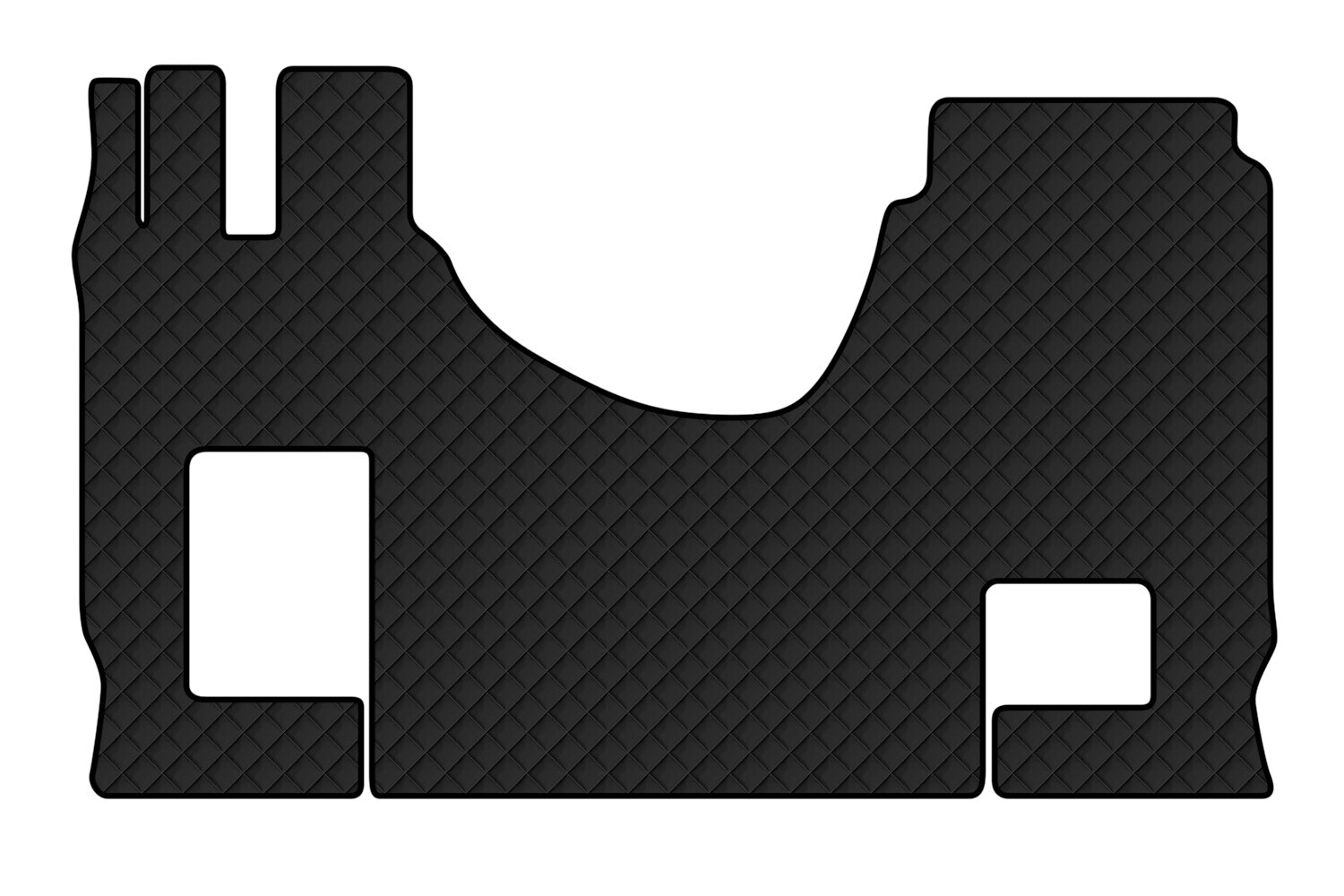 Tappeto Unico In Skeentex - Nero - Compatibile Per Mercedes Actros Mp4 (09/11>09/19) Cabina Larga, No Tunnel, Sedile Pass. Pieghevole - Mercedes Actr