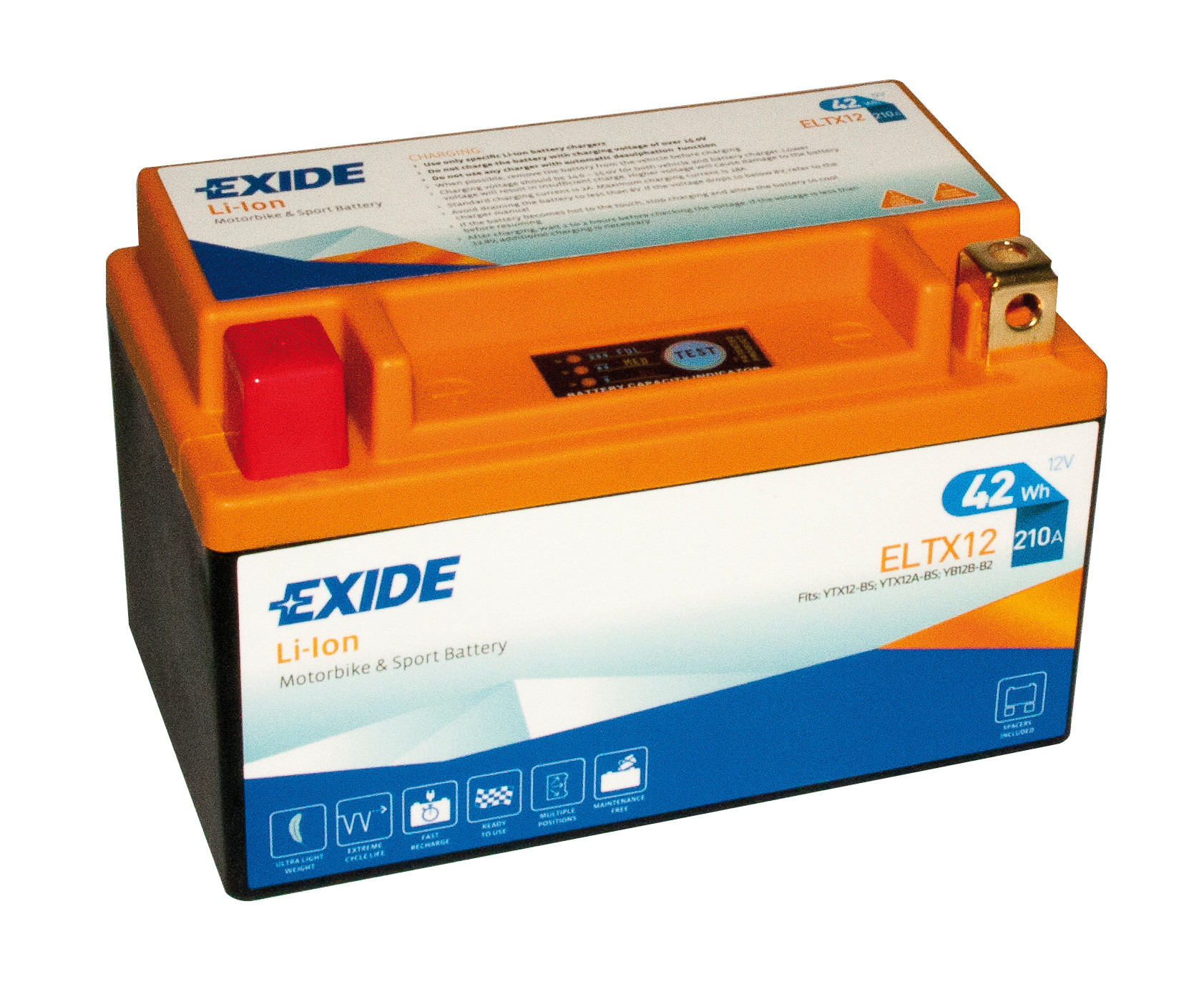 Batteria 12v - Exide Bike LI-Ion Lifepo4 - 42 Wh - 210 A