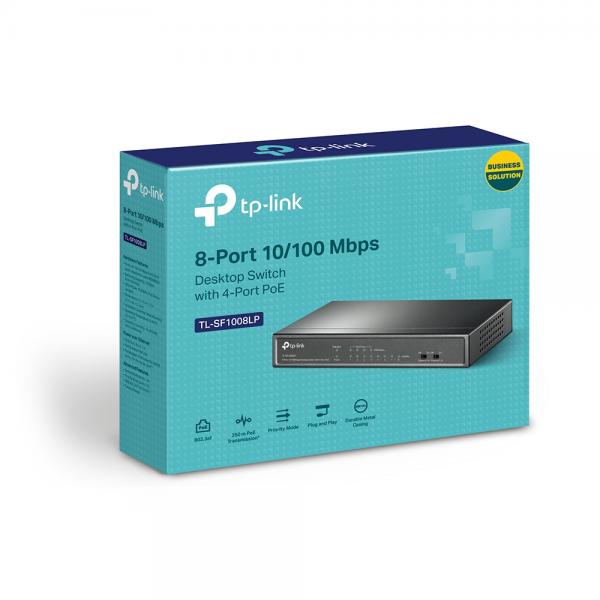 TP-Link TL-Sf1008lp - V1 - Switch - Non Gestito - 8 X 10/100 (4 Poe) - Image 3