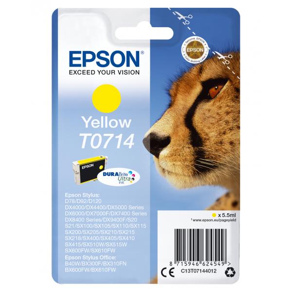 Epson T0714 - 5,5 Ml - Giallo - Originale - Cartuccia D'inchiostro