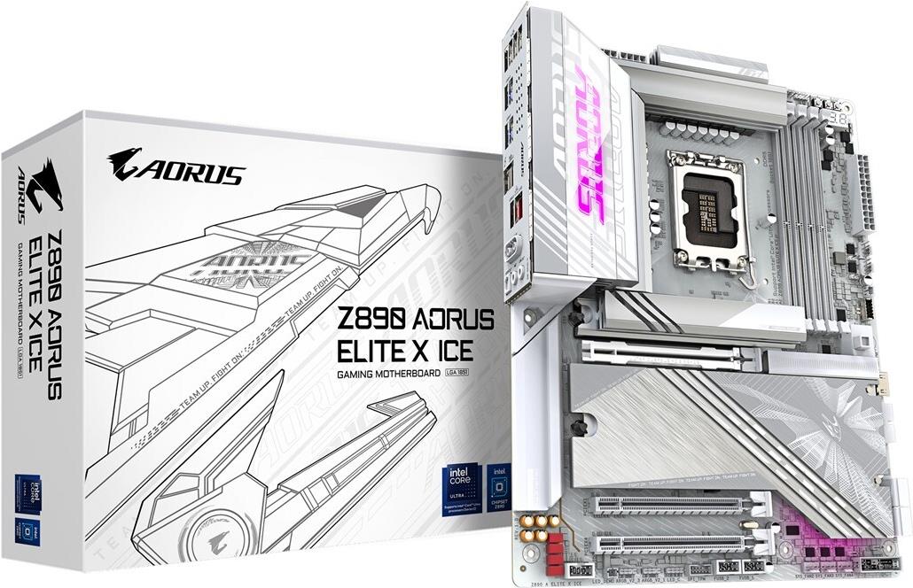 Gigabyte Aorus Z890 Elite X Ice - Motherboard - Atx - Lga1851-Sockel - Z890 Chipsatz - Usb4, UsB-C 3,2 Gen 2x2, Usb 3,2 Gen 2, Usb 3,2 Gen 1 - 2,5 gi
