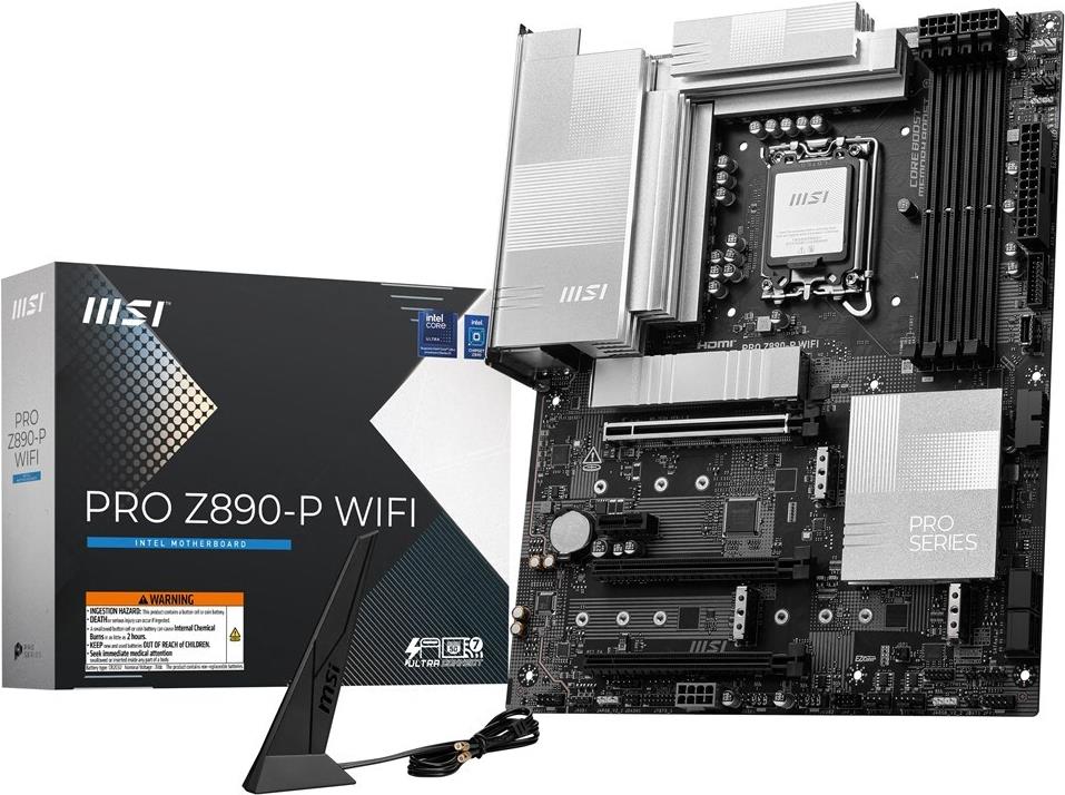 Msi Pro Z890-P Wifi - Motherboard - Atx - Lga1851-Sockel - Z890 Chipsatz - Usb4, UsB-C 3,2 Gen 2x2, Usb 3,2 Gen 1, UsB-C 3,2 Gen2, Usb 3,2 Gen 2 - 5